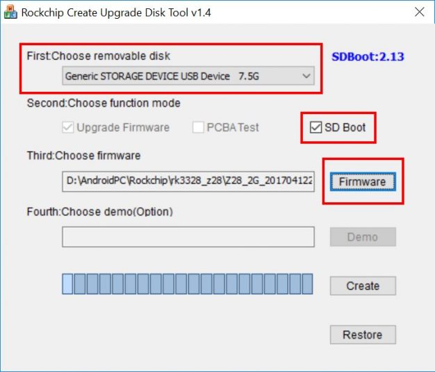 Rockchip create upgrade disk tool не видит карту памяти