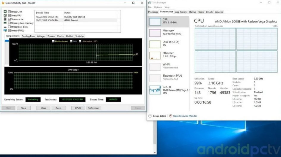 amd athlon 200ge review 01 temp min
