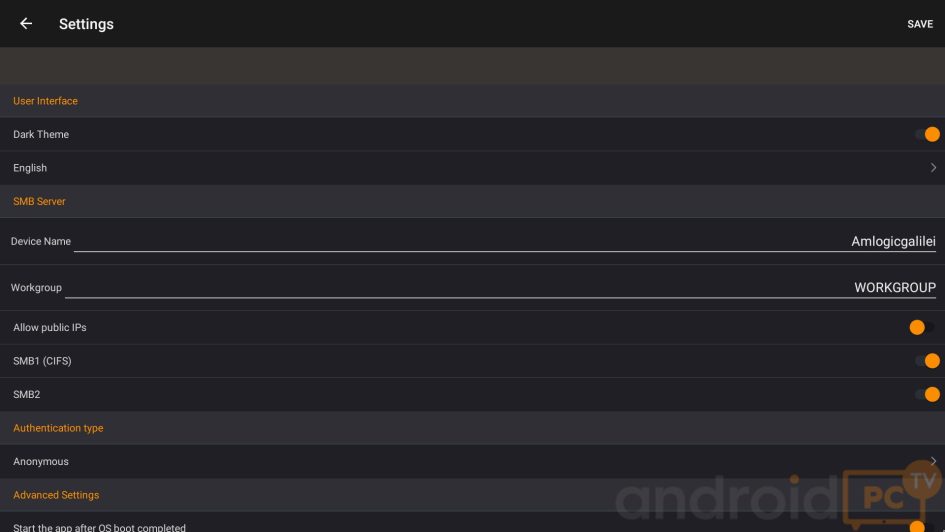 SAMBA server on Android, options and configuration