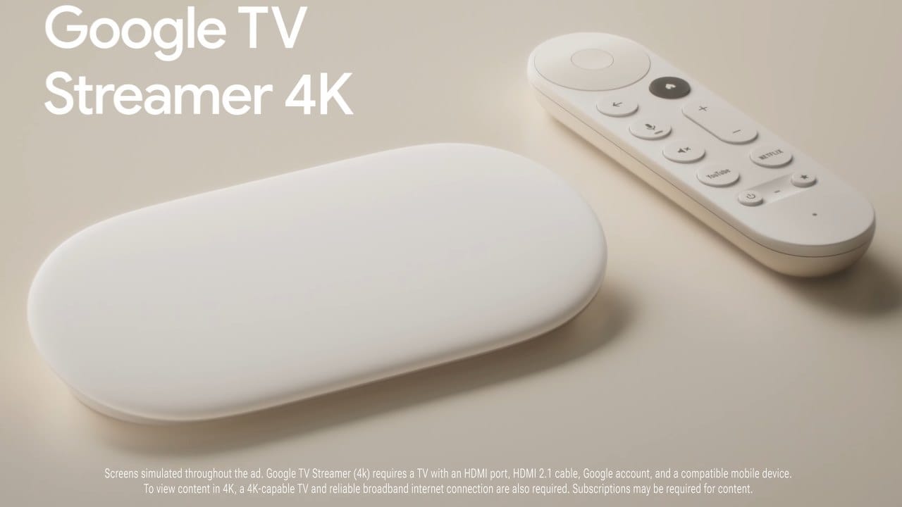 Custodia In Silicone Per Telecomando Google TV Streamer 4K (modello GY3LE, 2024), Antiscivolo E Antiurto Con Cordino, Colore Azzurro