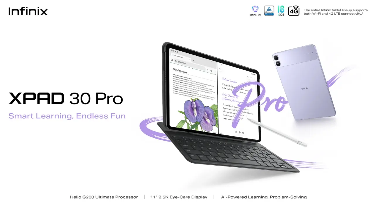 2.5K Display for the new Infinix XPAD 30 Pro Tablet 2 Infinix XPAD 30 Pro
